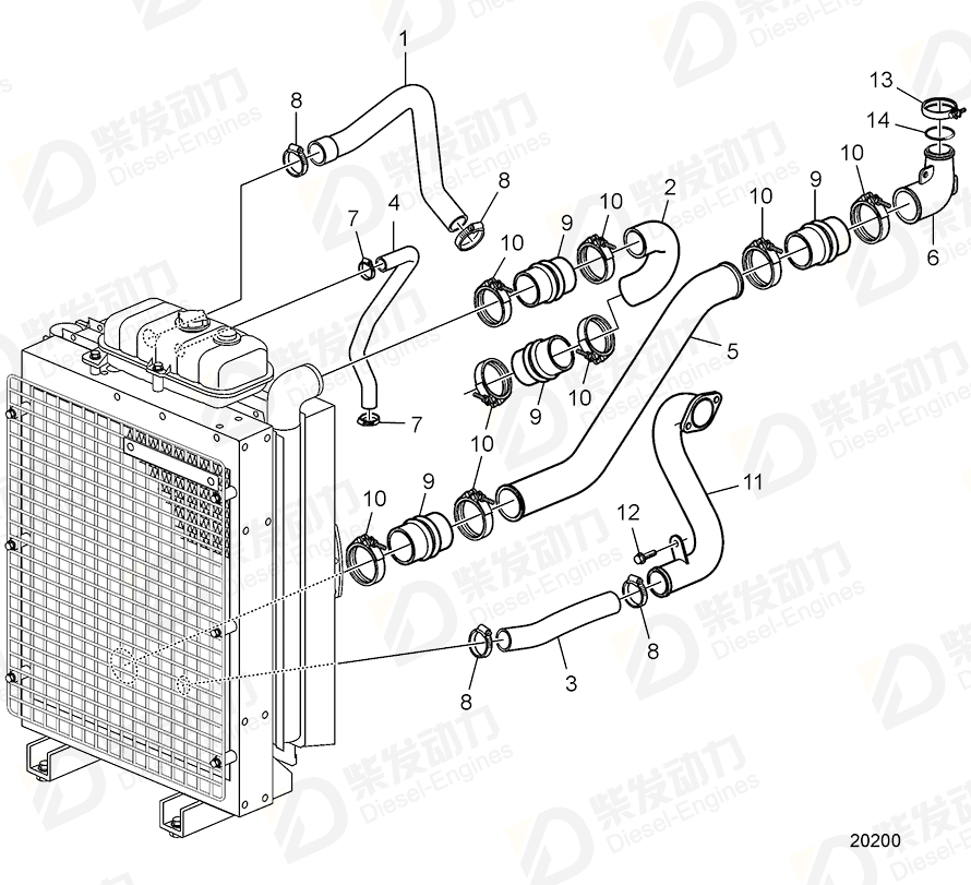 VOLVO Coolant pipe 3586583 Drawing